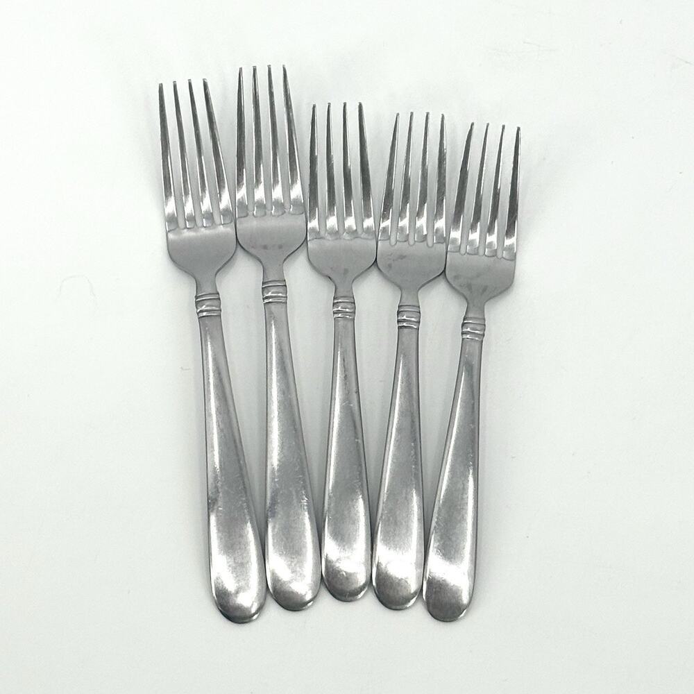 Towle Ariel Satin Lot of 5~3 Salad Forks 7-3/8 & 2 Dinner Forks 8 1/8 Stainless